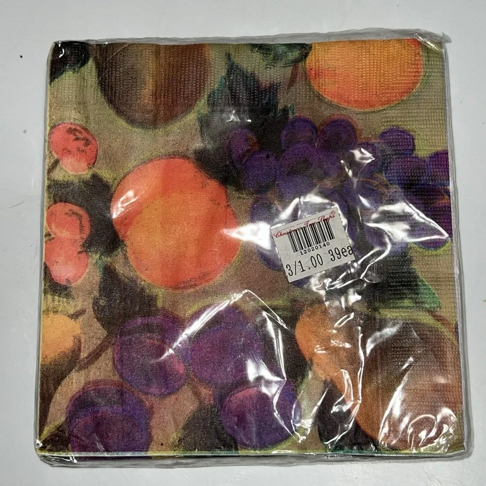 2 Packs Vtg Paper Napkins Beverage‎ Hallmark Spring Easter Fruit Floral Flowers